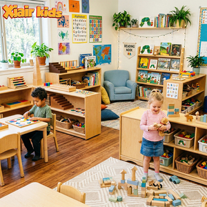 Üretici Çocuk Ahşap Mobilya Seti Erken Çocukluk Öğrenme Ortamı Çocuk Bakım Merkezi Montessori Okul Malzemeleri - Product Image 1