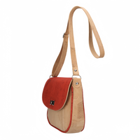 Sac Bandoulière en Liège Portugais Bicolore pour Femmes Mini Vintage Bretelle Réglable Léger Sac Écoresponsable
