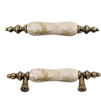 Poignées et boutons en céramique craquelée classiques pour armoire, tiroir, placard et commode d'inspiration antique