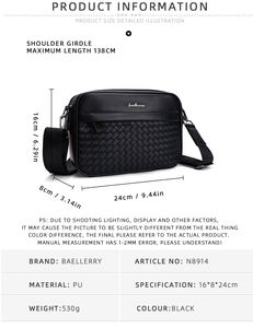Baellerry Herren Jugend Horizontale Version Rucksack Tasche Hochwertige Pu Brusttasche Herren Sport Schulter Umhängetasche - Product Image 2