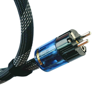 Câble d'alimentation audiophile haut de gamme - Câble blindé en PVC noir tressé avec prise Schuko vers IEC C13 pour amplificateur et équipement Hi-Fi