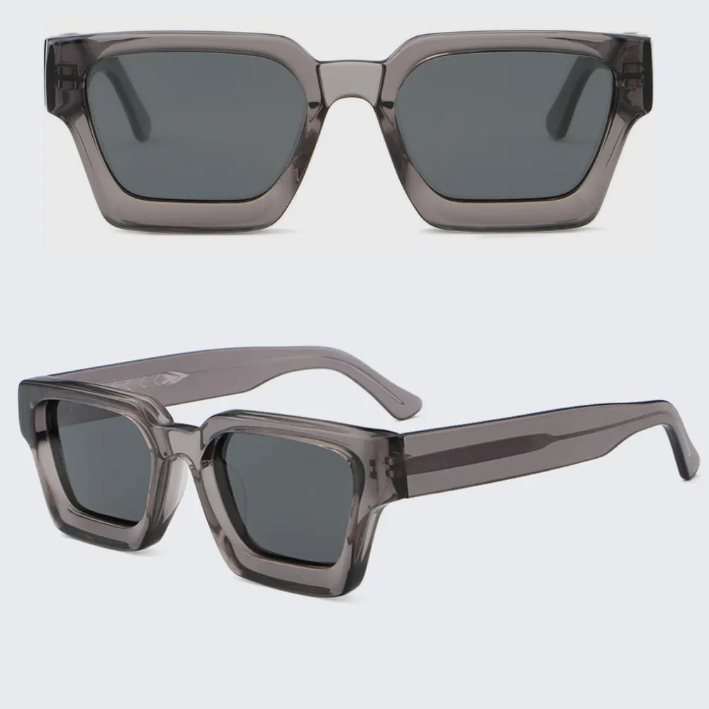 2024 nouveau haute qualité personnalisé concepteur Vintage carré lunettes de soleil femmes hommes nuances gros acrylique cadre lunettes de soleil