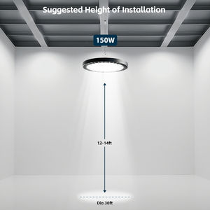 Lampes LED UFO industrielles pour hauts plafonds, 150W, IP65, luminaires suspendus pour l'éclairage des entrepôts et des ateliers - Product Image 3