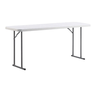 Table pliable à chevalet de 6 pieds à vente chaude avec dessus en PEHD pour réunion ou extérieur