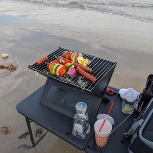 Forniture da giardino pieghevole cortile esterno camino a legna quadrato in ferro per fuoco - Product Image 1