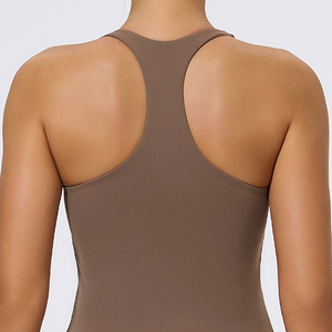 Top Deportivo Halter Marrón para Yoga con Sujetador Incorporado para Mujer - Product Image 2