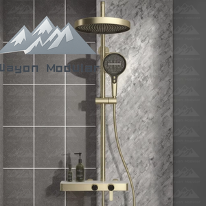 ชุดฝักบัวเทอร์โมสแตติกสีทองขัดเงา Wayon Luxury พร้อมชั้นวางของสำหรับห้องน้ำในวิลล่า - Product Image 6