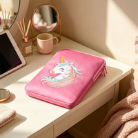 Tas Komputer Meja Anti Air dari Neoprena, Sarung Tablet Pelindung Anti Guncangan dengan Bordir Unicorn yang Lucu untuk iPad