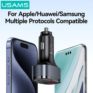 Usams mới nhanh 100W USB Car Charger LED hiển thị kỹ thuật số PPS thông minh sạc nhanh tương thích với <span class=keywords><strong>iPhone</strong></span> loại 2.1A - Product Image 4