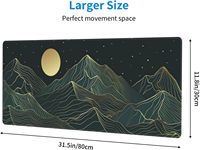 Tapis de souris XXL personnalisé Golden Mountain Line, base en caoutchouc antidérapante, sublimation, bords cousus, tapis de bureau pour ordinateur portable