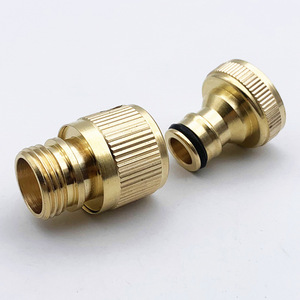 Conector de agua para jardín de latón G1 2 con rosca de conexión rápida para herramientas de riego con manguera - Product Image 1