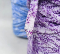 Fil de laine mélangé polyester recyclable et écologique, teint, technique OE, 3-20S, 192F, velours chenille épais