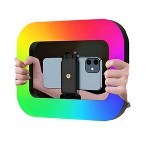 Rvb Smartphone Ring Fill Light Handheld Vertical Shooting Stabilizer <span class=keywords><strong>Batterie</strong></span> intégrée Microphone pour TikTok YouTube Plastic - Product Image 5