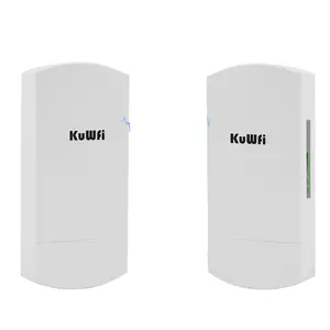 Servicio de muestra KuWFi 5,8G 300Mbps modo repetidor 12dBi Panel Antena 24V 48V POE Power IP65 impermeable 3km puente inalámbrico