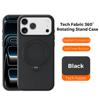 Étui de protection en tissu pour téléphone avec support rotatif à 360 degrés, coque de 2 mm pour iPhone 17