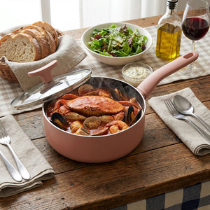 Juego de Ollas E-Top de 10 Piezas, Color <span class=keywords><strong>Rosa</strong></span>, Antiadherentes, con <span class=keywords><strong>Mango</strong></span> de Baquelita Resistente al Calor - Product Image 2