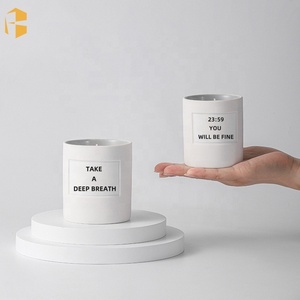 <span class=keywords><strong>D</strong></span>écoration de maison de marque privée faite à la main à longue combustion vide bougie récipient bougie en cire de soja naturelle pot en céramique de luxe - Product Image 2