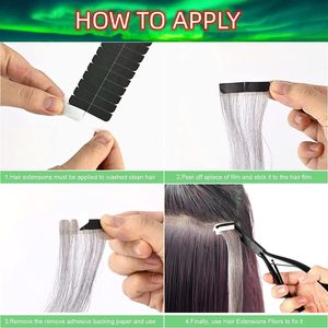 Pince <span class=keywords><strong>à</strong></span> extensions de cheveux adhésives, populaire et tendance, noire, surface plate, design ergonomique pour femmes - Product Image 5