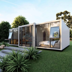 Double Wings Erweiterbare Holzmaserung Farb container haus Kleine Schmetterlings erweiterung 20ft/40ft für Hotels Warehouses Shops - Product Image 4