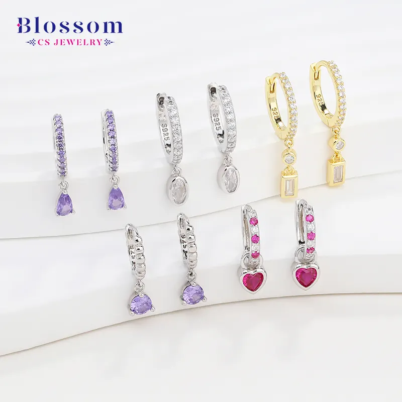 Perhiasan CS mekar anting-anting Hoop desain baru Zirconia kubik grosir anting-anting Drop jumlah besar perhiasan bagus untuk wanita