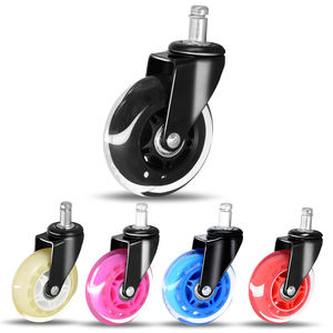 2.5 " / 3" Rodas giratórias com segurança macia PU Sem ruído Rodas de cadeira (Pack of 5) Rodízio Rodas para Móveis - Product Image 2