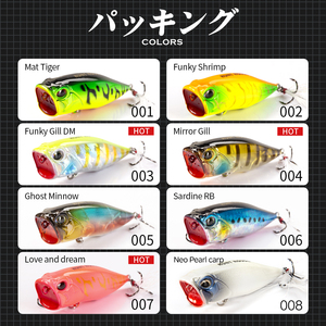 <span class=keywords><strong>Leurre</strong></span> de pêche flottant Big Mouth 65mm 8.5g Popper, <span class=keywords><strong>leurre</strong></span> dur pour eau salée, <span class=keywords><strong>leurre</strong></span> de surface pour achigan et truite, vente en <span class=keywords><strong>gros</strong></span> - Product Image 4