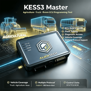 Programmateur ECU TCU Alientech KESS3 Master pour camions et bus agricoles, compatible avec les protocoles OBD MS6.1 Bench Boot et prenant en charge les protocoles multiples - Product Image 1