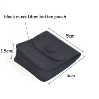 Ensemble de pochettes à pression en velours noir 5*5cm, mini sacs de rangement pour bijoux avec fermeture à bouton