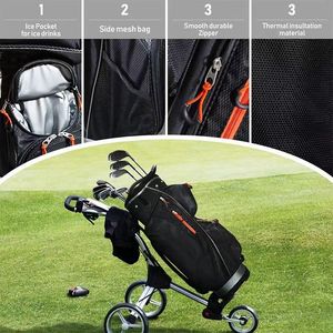 Passen Unisex Professional Multi-Functional Standard <b>Golf</b> <b>Bag</b> Waterproof Lightweight PU Club Carryall Black 90cm Custom - Product Image 5
