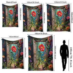 Couverture en flanelle à motif floral papillon, couverture de sieste légère et respirante pour la maison, le bureau, la sieste, impression personnalisée, vente en gros - Product Image 6