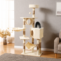 Arbre à chat DIY à six niveaux en panneaux de bois recouverts de velours, 150 cm, avec lit pour chat toutes saisons et grand condo pour chat, direct usine, livraison Villadrop