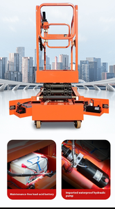 Ciseaux élévateurs électriques KCCL, hauteur maximale 12,2 m, capacité 2 personnes, autopropulsés, 2000 kg, pour la construction - Product Image 3