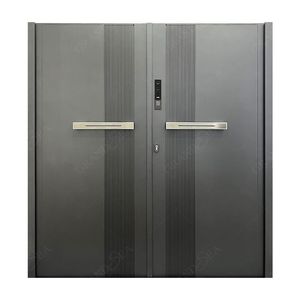 American Backyard External Electric Smart Lock House Puertas delanteras de metal para exteriores con listones de aluminio modernos a la venta - Product Image 4