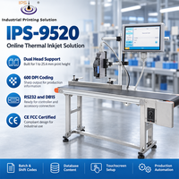 Imprimante en ligne IPS-9520 Tij, codeur à jet d'encre Tij, imprimante à jet d'encre pour codes-barres, double tête 25,4 mm, 600 DPI, texte dynamique, écran tactile 6,5 pouces