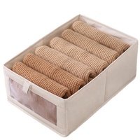 Boîte de rangement pour armoire de chambre à coucher, lavable, pliable, empilable, avec fenêtre transparente, organisateur de vêtements, draps de lit