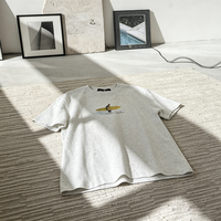 T-shirt surdimensionné vintage pour homme avec motif surfer, en coton épais, décontracté, coupe ample, manches courtes, style streetwear