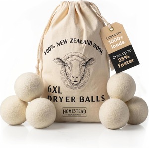 Boules de séchage en laine pratiques, adoucissant naturel pour tissus, boules de séchage en laine réutilisables - Product Image 1