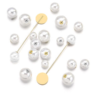 Perles rondes faites à la main DIY Imitation perle or/blanc k couleur <span class=keywords><strong>pull</strong></span> à un boutonnage broche disque support inférieur broche <span class=keywords><strong>maison</strong></span> vide - Product Image 3