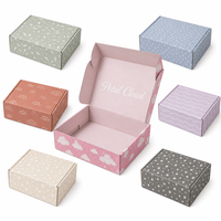Boîte d'expédition en carton ondulé personnalisée rose à motif quadrillé avec logo sur mesure, vente en gros directe usine OEM