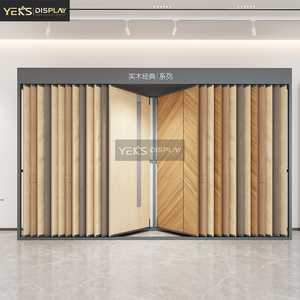 Tùy chỉnh trang chuyển cửa gỗ Rack hiển thị sàn gỗ gạch đá kim Loại hiển thị đứng trang quay hiển thị đứng cho showroom - Product Image 5