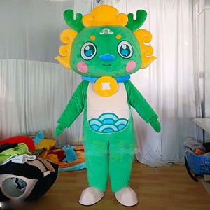 Costume da Mascotte Drago Unisex per Adulti, Traspirante in Peluche con Campanello Staccabile per Eventi Aziendali e Comunitari - Product Image 1
