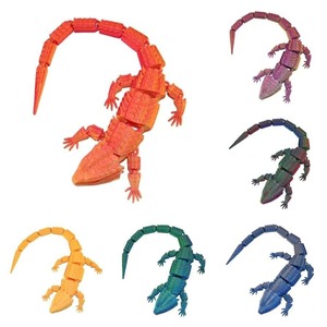 Lagarto Impreso en <span class=keywords><strong>3D</strong></span>, Modelos de Cocodrilo Articulados, Figuras de Lacerezos con Articulaciones Flexibles, Impresión <span class=keywords><strong>3D</strong></span> Económica, Alivio del Estrés - Product Image 3