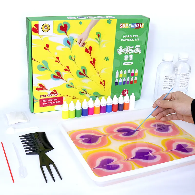 acrylic paint set Colorful DIY Water Painting Kit Children Craft Art Sets Kids Magic marbling Painting