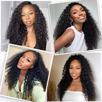Lots de Cheveux Humains Brésiliens Vierges Bruts de Haute Qualité Grade 10A Ondulation Profonde Double Trame Faite à la Machine Pointes à Tissage Simple Permanente et Toutes Couleurs
