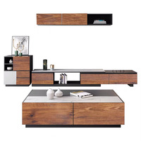 Meuble TV et table basse de salon en bois au design moderne et épuré Runwood