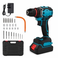 Juego de Taladro Inalámbrico de Alta Eficiencia de 21V con Batería de Litio, Destornillador Eléctrico, Kit de Herramientas Eléctricas para Taller