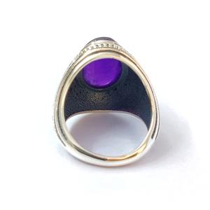 Bague en améthyste, argent sterling 925, bague en pierre précieuse, améthyste, collection artisanale, bagues fines, bijoux en argent, prix de gros - Product Image 5