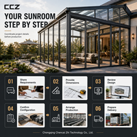 Kit de véranda en verre pour l'extérieur, pour l'aménagement de patio et la création de serre de jardin saisonnière, avec kits d'extérieur pour projets de jardinières extérieures