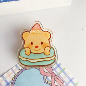 Acrylic Clips <b>Cute</b> Butter <b>Bear</b> Note Clips Multi Purpose Document Paper Note Stand Holder Student Stationery Office Supply - Product Image 3