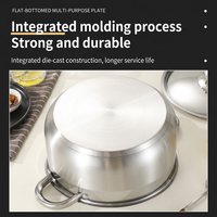 Ensemble de 10 casseroles et poêles en acier inoxydable à double fond, compatibles induction et gaz, pour cuisine